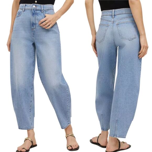 Ann Taylor The Barrel High Rise Jeans Womens Size 6P Light Vintage Wash Stretch - Picture 1 of 13